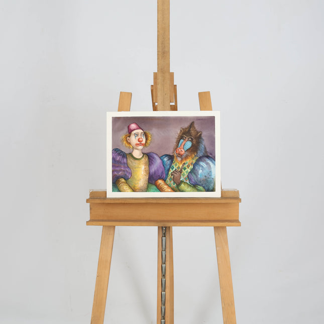 Clown met aap - Capucine Mazille (1953)