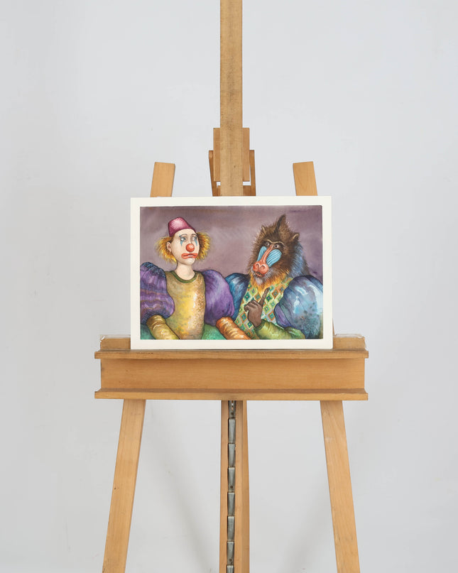 Clown met aap - Capucine Mazille (1953)