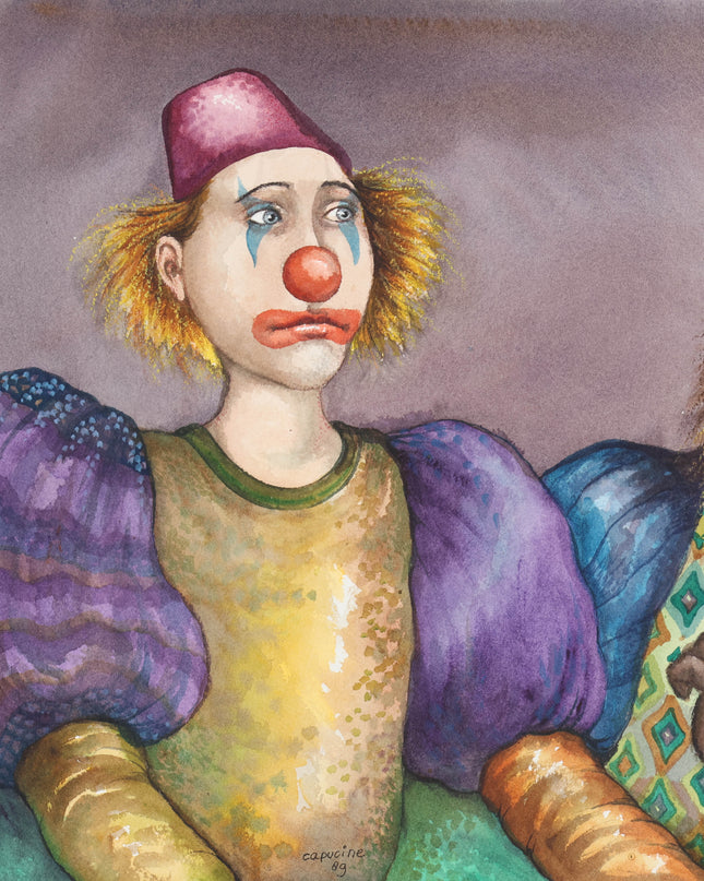Clown met aap - Capucine Mazille (1953)