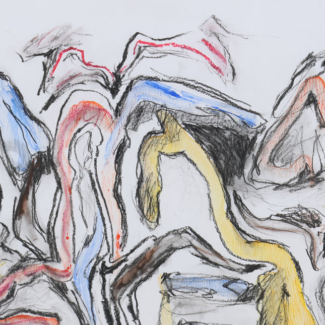 Tekening Abstract kleurrijk - Ad Snijders (1929-2010)