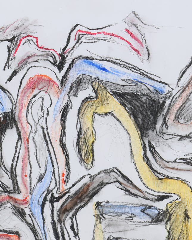 Tekening Abstract kleurrijk - Ad Snijders (1929-2010)