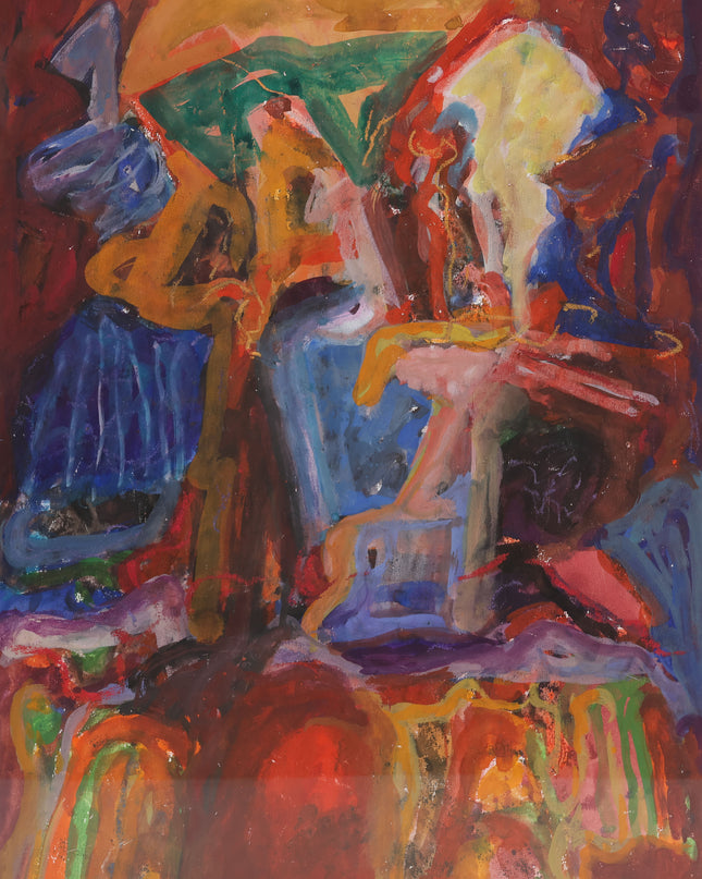 Abstract felle kleuren - Ad Snijders (1929-2010)