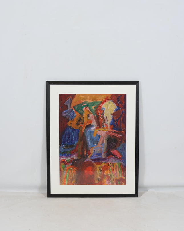 Abstract felle kleuren - Ad Snijders (1929-2010)
