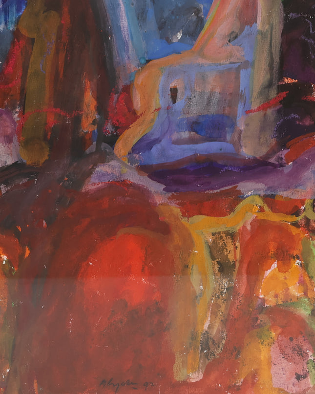 Abstract felle kleuren - Ad Snijders (1929-2010)