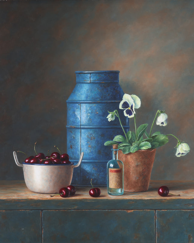 Still life with cherries