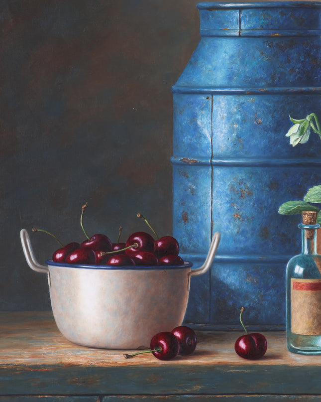 Still life with cherries