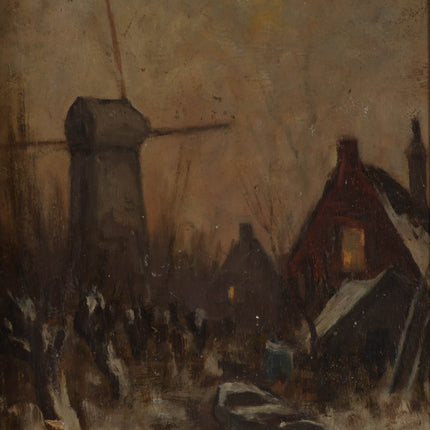 Gerardus Johannes Roermeester (1844-1936) - Molen in winter