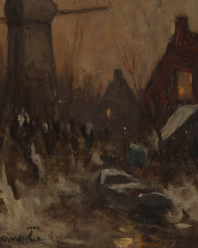 Gerardus Johannes Roermeester (1844-1936) - Molen in winter