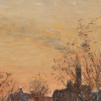 Michaël Joseph Stuber (1873-1954) - Stadsgezicht in avondzon