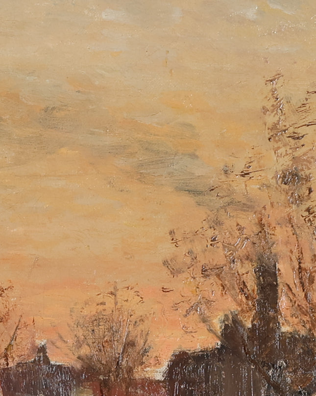 Michaël Joseph Stuber (1873-1954) - Stadsgezicht in avondzon