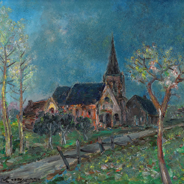 Landscape with church tower