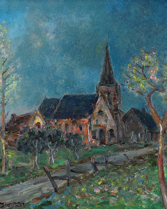 Landscape with church tower