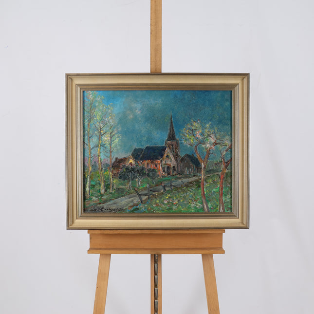 Landscape with church tower