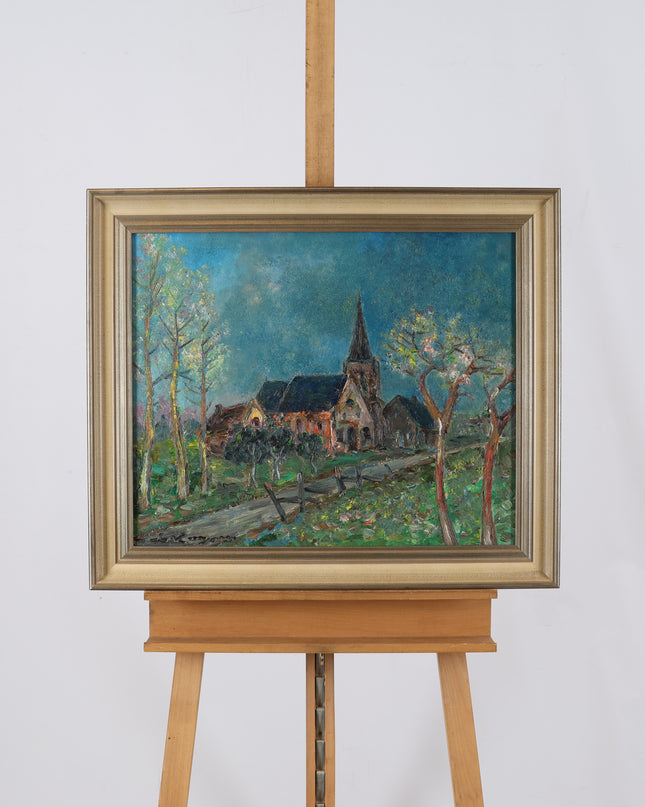 Landscape with church tower