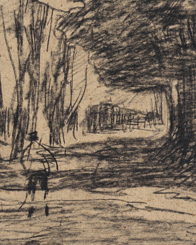 Bosgezicht met figuur