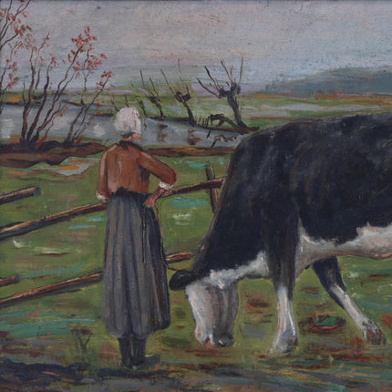 Koe en boerin - Antoon Kruysen (1898–1977)