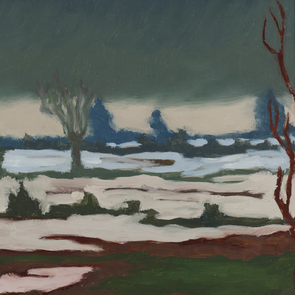 Winterlandschap met ondergelopen land