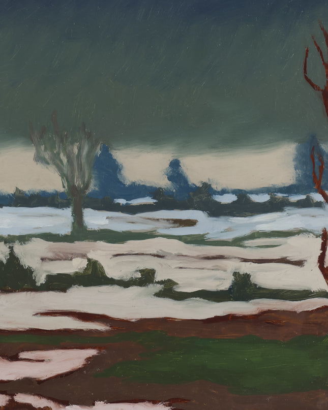 Winterlandschap met ondergelopen land