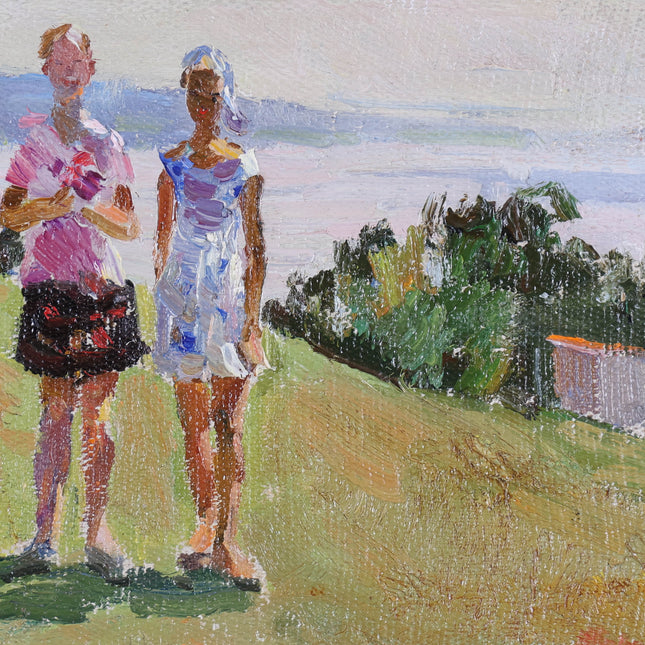 Girls near the Wolga - Victor Ivanovich Kudelkin (1911-1996)