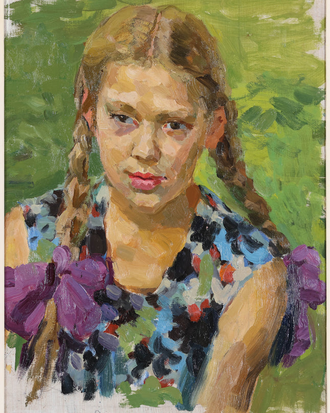Aurora Efimovna Sosnovskaya (1929)- Girl with braids