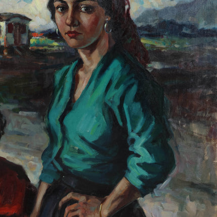 Cornelis de Kort (1910-1996) - Vrouw en kind bij woonwagens