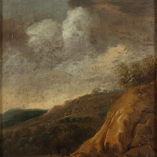Heuvelachtig landschap met figuren