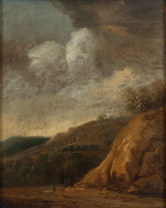 Hilly landscape with figures