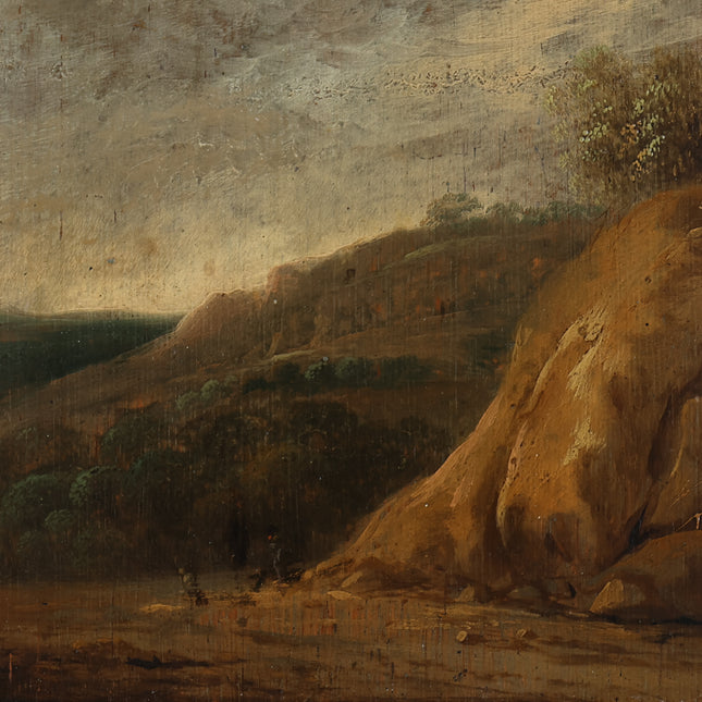 Heuvelachtig landschap met figuren