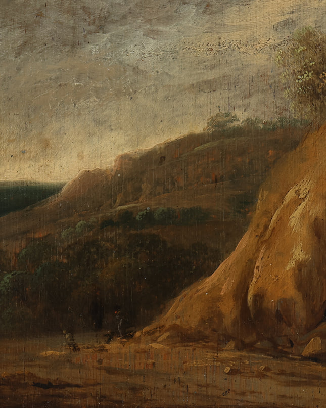Hilly landscape with figures
