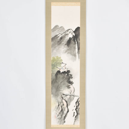House in the mountains - Japanese scroll - Taishō Period