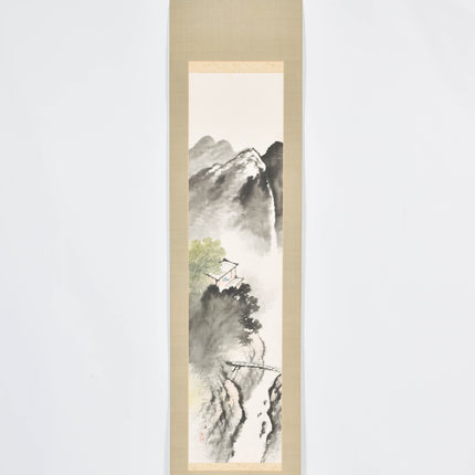 House in the mountains - Japanese scroll - Taishō Period