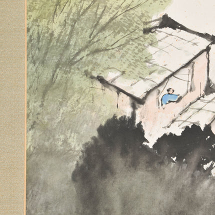 House in the mountains - Japanese scroll - Taishō Period