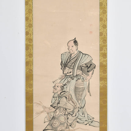 Warrior - Japanese scroll - Edo Period