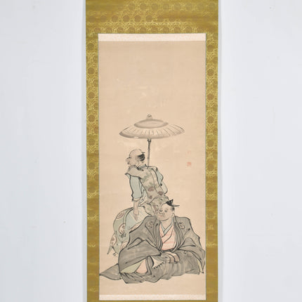 Two Men - Japanse scroll - Edo Periode