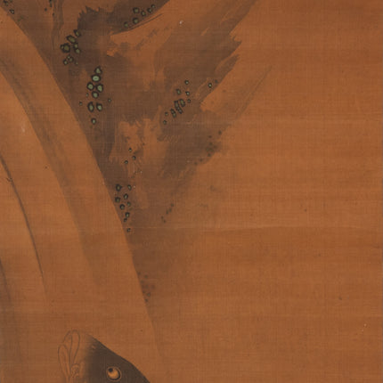 Carp climbing a waterfall - Japanse scroll