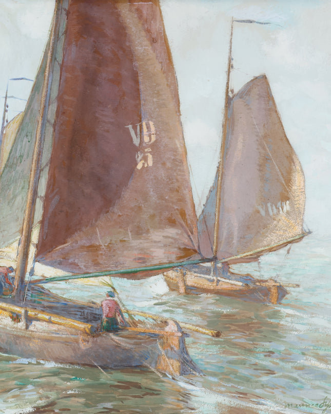 Zeilboten op het water, Volendam