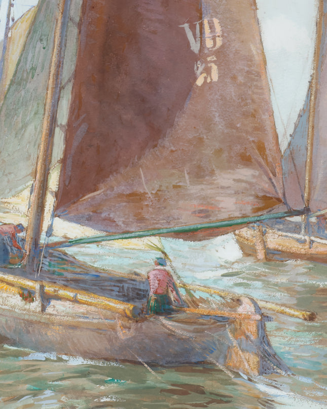 Zeilboten op het water, Volendam