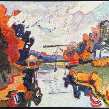 Peter Bol (1947) - Ophaalbruggetje in de Biesbosch