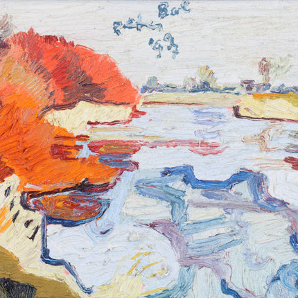 Peter Bol (1947) - Invallende dooi op een winterse kreek