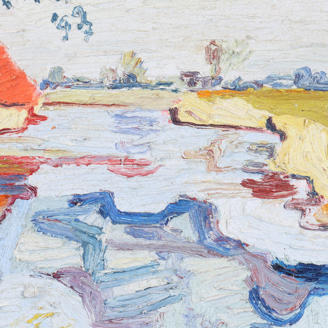 Peter Bol (1947) - Invallende dooi op een winterse kreek