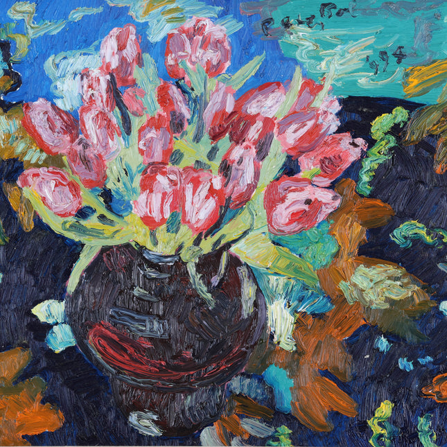 Peter Bol (1947) - Tulpen op druk dessin