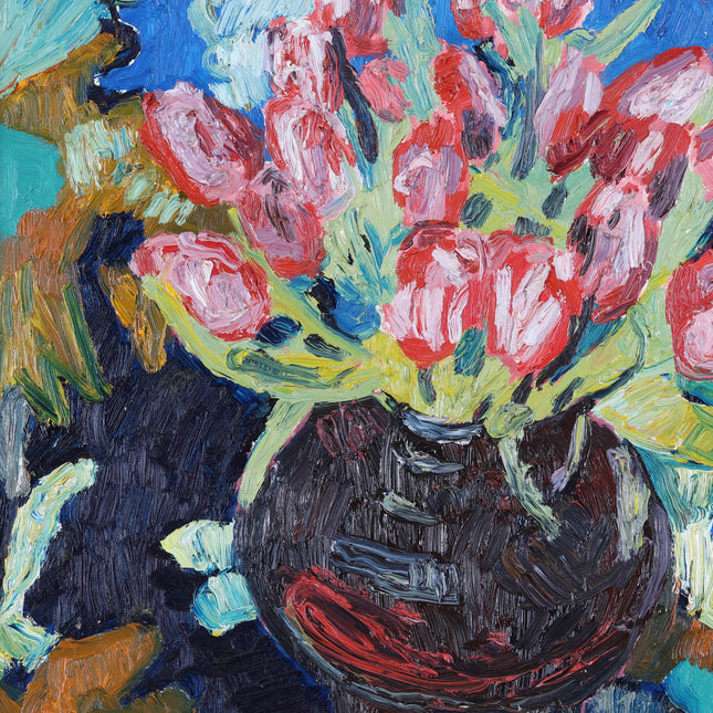 Peter Bol (1947) - Tulpen op druk dessin