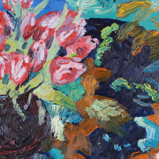 Peter Bol (1947) - Tulpen op druk dessin