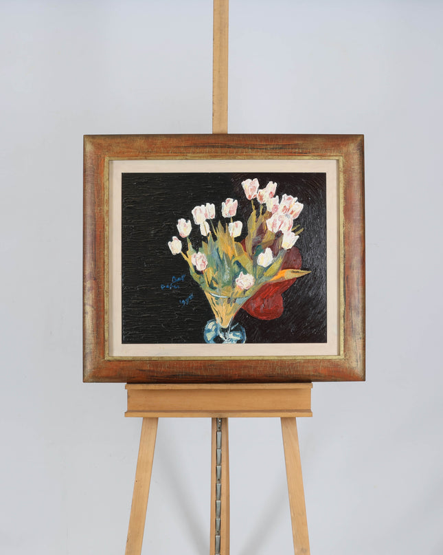 Peter Bol (1947) - Vaas met witte tulpen