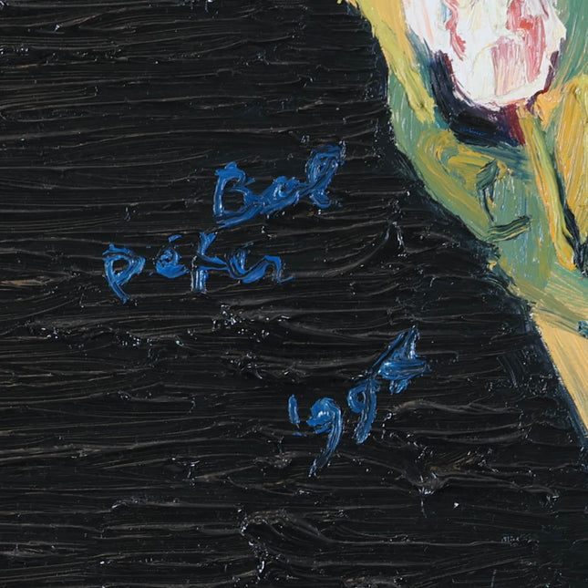 Peter Bol (1947) - Vaas met witte tulpen