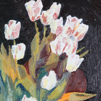 Peter Bol (1947) - Vaas met witte tulpen