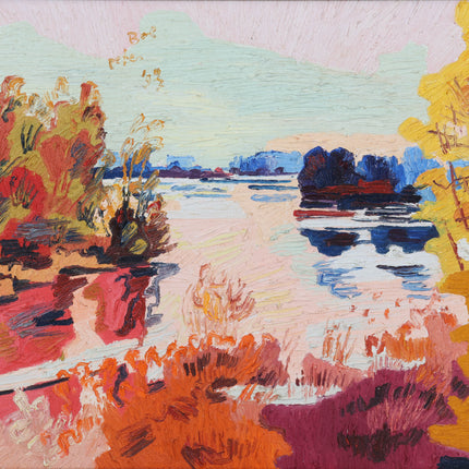 Peter Bol (1947) - 	Biesbosch, zicht op de Pannekoek