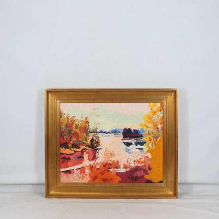 Peter Bol (1947) - 	Biesbosch, zicht op de Pannekoek