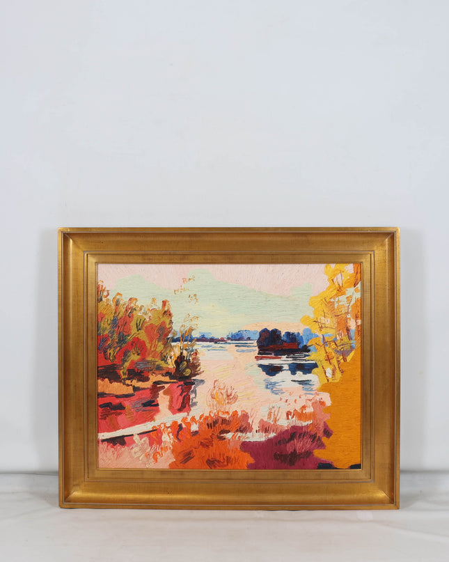 Peter Bol (1947) - 	Biesbosch, zicht op de Pannekoek