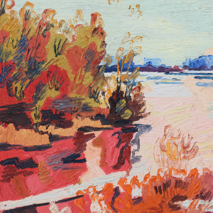 Peter Bol (1947) - 	Biesbosch, zicht op de Pannekoek